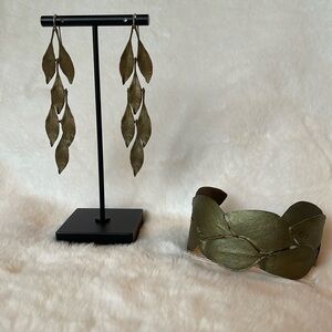 Artisan Earrings and Cuff Bracelet Set